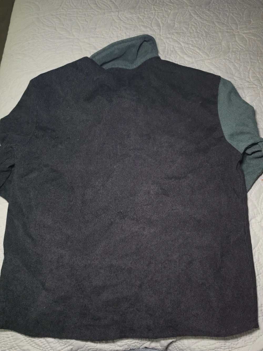 SHEIN Men's Colorblock Shirt Jacket in Green, Charcoal & Cream